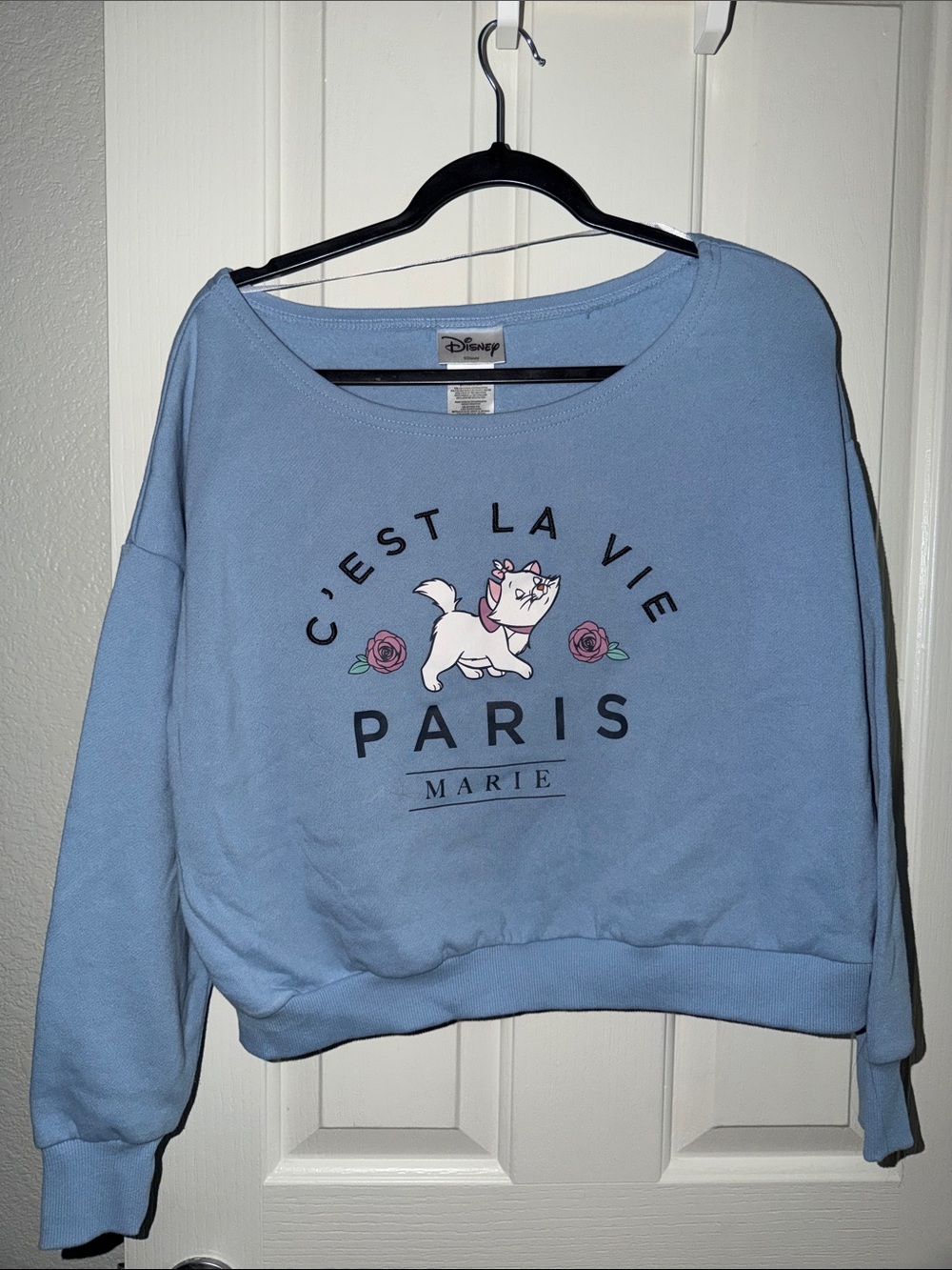Disney Light Blue Marie Paris Graphic Sweatshirt